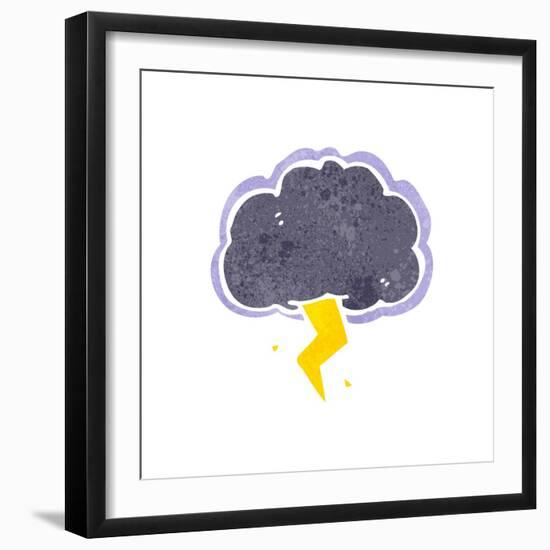 Retro Cartoon Storm Cloud-lineartestpilot-Framed Art Print