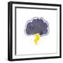 Retro Cartoon Storm Cloud-lineartestpilot-Framed Art Print