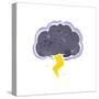 Retro Cartoon Storm Cloud-lineartestpilot-Stretched Canvas