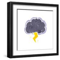 Retro Cartoon Storm Cloud-lineartestpilot-Framed Art Print