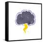 Retro Cartoon Storm Cloud-lineartestpilot-Framed Stretched Canvas