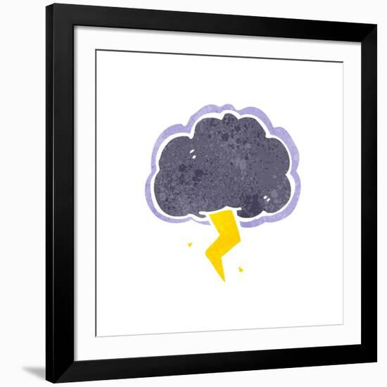 Retro Cartoon Storm Cloud-lineartestpilot-Framed Art Print