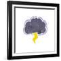 Retro Cartoon Storm Cloud-lineartestpilot-Framed Art Print