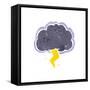 Retro Cartoon Storm Cloud-lineartestpilot-Framed Stretched Canvas