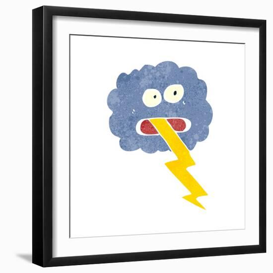 Retro Cartoon Storm Cloud-lineartestpilot-Framed Art Print