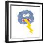Retro Cartoon Storm Cloud-lineartestpilot-Framed Art Print