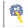 Retro Cartoon Storm Cloud-lineartestpilot-Stretched Canvas