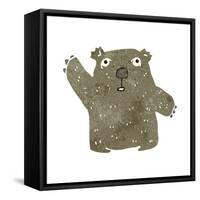 Retro Cartoon Wombat-lineartestpilot-Framed Stretched Canvas