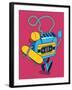 Retro Cassette, Skater Character Design for Tee-braingraph-Framed Art Print