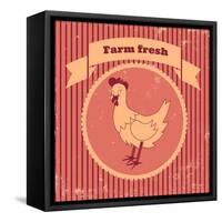 Retro Chicken-los_ojos_pardos-Framed Stretched Canvas