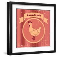 Retro Chicken-los_ojos_pardos-Framed Art Print