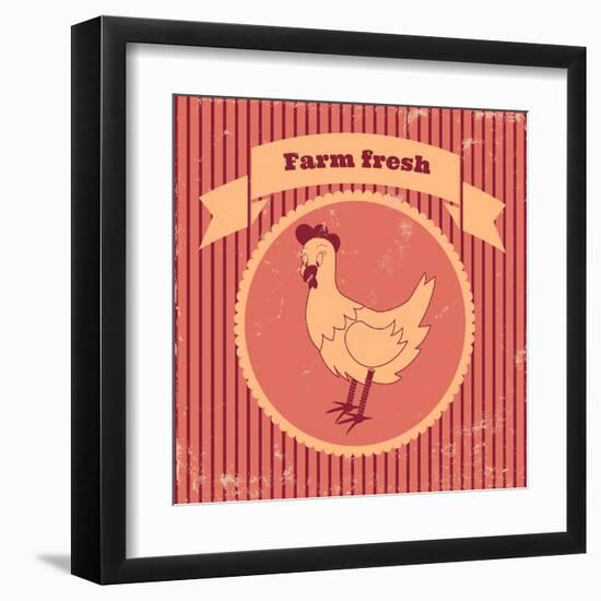 Retro Chicken-los_ojos_pardos-Framed Art Print