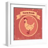 Retro Chicken-los_ojos_pardos-Framed Art Print