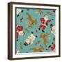 Retro Christmas half drop 1-Holli Conger-Framed Premium Giclee Print