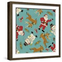 Retro Christmas half drop 1-Holli Conger-Framed Giclee Print