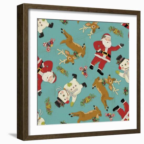 Retro Christmas half drop 1-Holli Conger-Framed Giclee Print