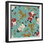 Retro Christmas half drop 1-Holli Conger-Framed Giclee Print