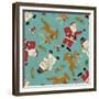 Retro Christmas half drop 1-Holli Conger-Framed Giclee Print