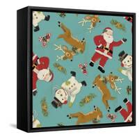 Retro Christmas half drop 1-Holli Conger-Framed Stretched Canvas