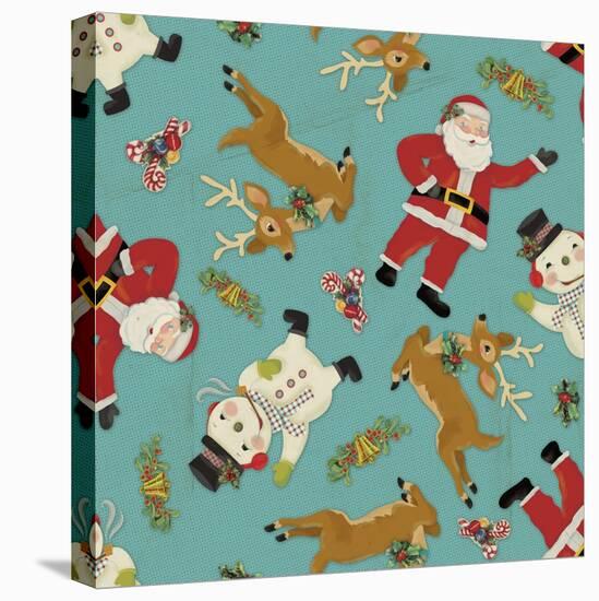 Retro Christmas half drop 1-Holli Conger-Stretched Canvas