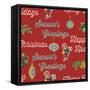 Retro Christmas half drop 3-Holli Conger-Framed Stretched Canvas