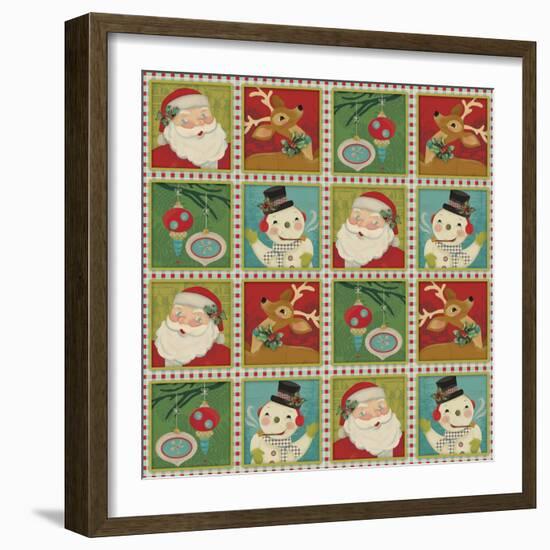 Retro Christmas repeat 1-Holli Conger-Framed Giclee Print