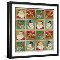 Retro Christmas repeat 1-Holli Conger-Framed Giclee Print