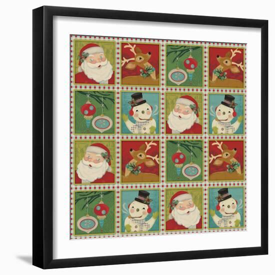 Retro Christmas repeat 1-Holli Conger-Framed Giclee Print