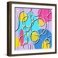 Retro Circles Pattern-null-Framed Giclee Print