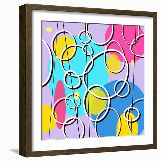 Retro Circles Pattern-null-Framed Giclee Print