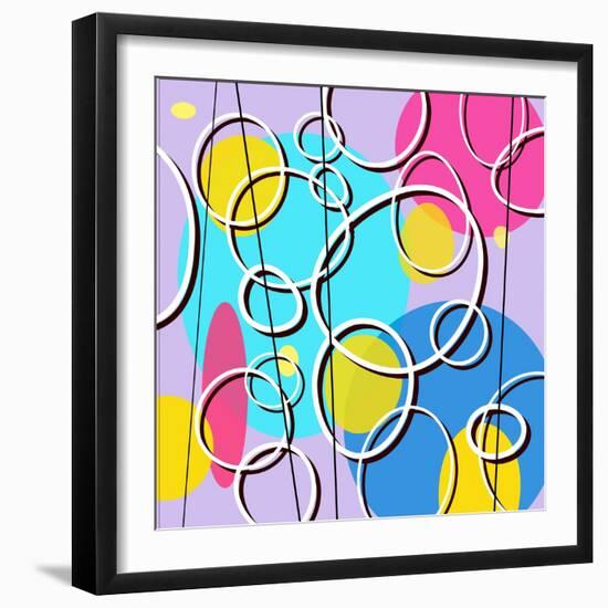 Retro Circles Pattern-null-Framed Premium Giclee Print