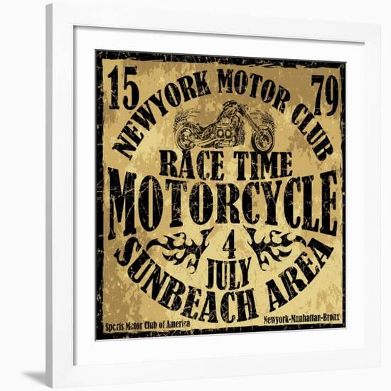 Retro Classic Car Vintage Graphic Design-emeget-Framed Art Print