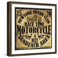 Retro Classic Car Vintage Graphic Design-emeget-Framed Art Print