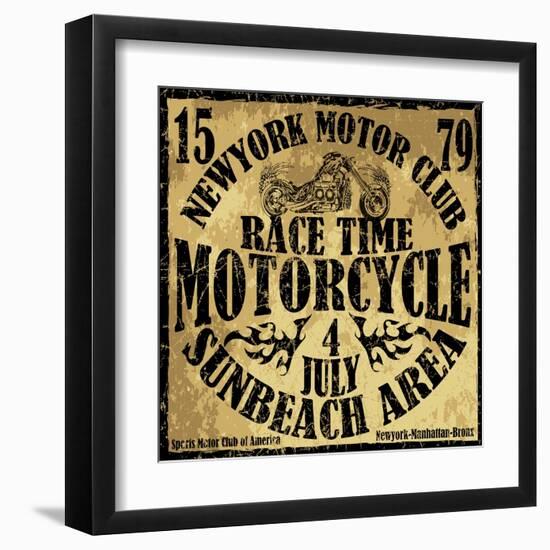 Retro Classic Car Vintage Graphic Design-emeget-Framed Art Print