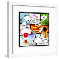 Retro Comic Book Speech Bubbles-Designer_things-Framed Art Print