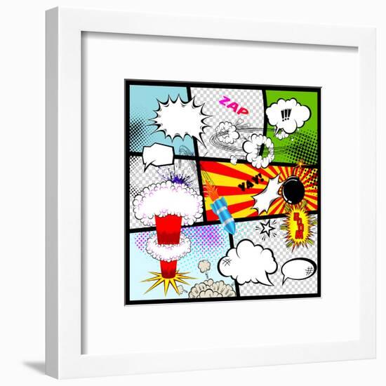 Retro Comic Book Speech Bubbles-Designer_things-Framed Art Print