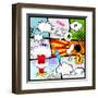 Retro Comic Book Speech Bubbles-Designer_things-Framed Art Print