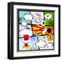 Retro Comic Book Speech Bubbles-Designer_things-Framed Art Print