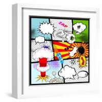 Retro Comic Book Speech Bubbles-Designer_things-Framed Art Print