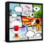 Retro Comic Book Speech Bubbles-Designer_things-Framed Stretched Canvas