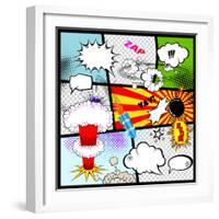 Retro Comic Book Speech Bubbles-Designer_things-Framed Art Print