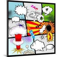 Retro Comic Book Speech Bubbles-Designer_things-Mounted Art Print