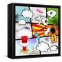 Retro Comic Book Speech Bubbles-Designer_things-Framed Stretched Canvas