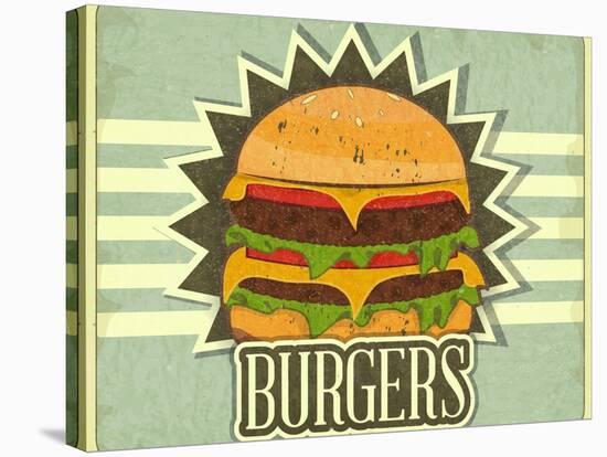 Retro Cover For Fast Food Menu-elfivetrov-Stretched Canvas