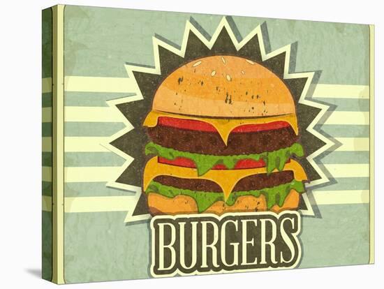 Retro Cover For Fast Food Menu-elfivetrov-Stretched Canvas