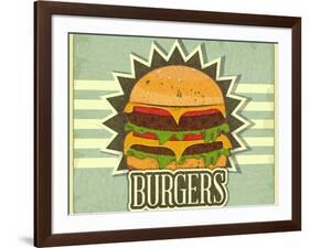 Retro Cover For Fast Food Menu-elfivetrov-Framed Art Print