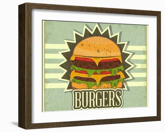 Retro Cover For Fast Food Menu-elfivetrov-Framed Art Print