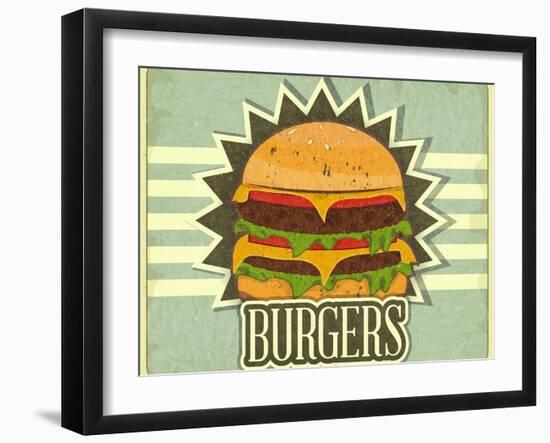 Retro Cover For Fast Food Menu-elfivetrov-Framed Art Print