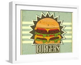 Retro Cover For Fast Food Menu-elfivetrov-Framed Art Print