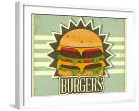 Retro Cover For Fast Food Menu-elfivetrov-Framed Art Print